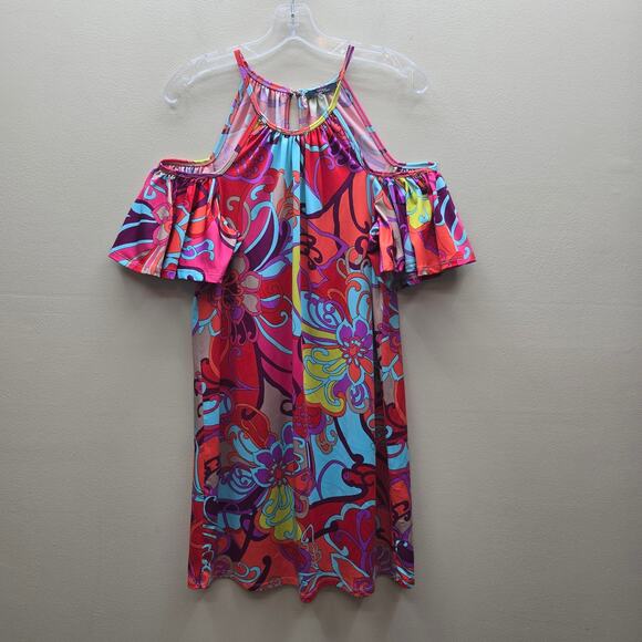 Trina Turk Women's Viola Cold Shoulder Shift Mini Dress Multicolor Medium - Picture 1 of 6